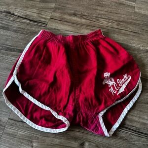 Vintage Artex  gym shorts track workout size Small red white NC state